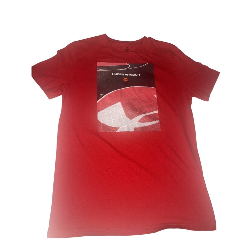 Under Armour Basketball Court Loose Graphic Tee T-shirt Boys YXL Red